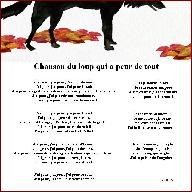 Chanson du loup qui a peur de tout